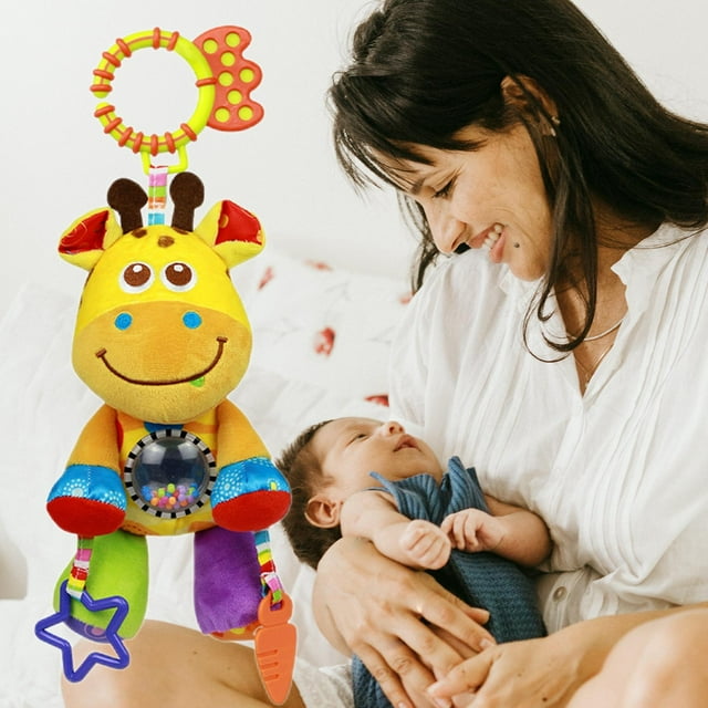 Sonajero colgante suave para bebé CUTICAT Juguetes educativos para cuna coche cama amarillo