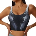 thumbnail image 1 of Fotbe Elegant Feathered Floral Wings Sujetador Deportivo Largo sin Aros para Mujer con Almohadillas y Soporte Medio, Transpirable y Absorbente, Camiseta Tipo Chaleco o Tank Top-Medium, 1 of 8