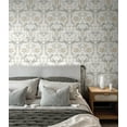 thumbnail image 2 of NextWall Honeysuckle Trail Floral Vintage Peel and Stick Wallpaper (Ivory & Grey), 2 of 8