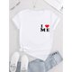 thumbnail image 2 of Camiseta De Mujer Ligera Y Suave VeranoChic Love Heart Graphic Tee for Women - Casual Round Neck Short Sleeve T-Shirt, Comfortable Summer TopFather's Day, Mother's Day, New Year, Spring Festival, Va, 2 of 6