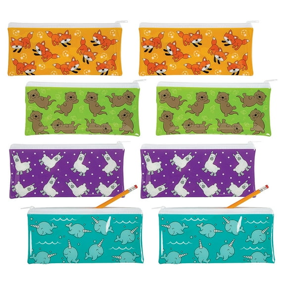 Fun Express Bulk Trendy Animal Pencil Cases - 48 Pieces