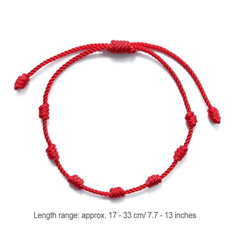 6PCS Pieces Summer String Bracelets Red Bracelet Red Cord Bracelet  Adjustable Kabbalah Red Knot String Bracelet Amulet for Protection, Evil  Eye and