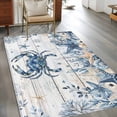 thumbnail image 2 of Blue Crab Coastal Area Rugs 2.7'x5', Washable Small Throw Rugs for Kitchen Bedroom, Beach Starfish Nautical Coral Retro Indoor Outdoor Rug Non-Slip Low Pile Carpet Runner Reversible Floor Mats, 2 of 8