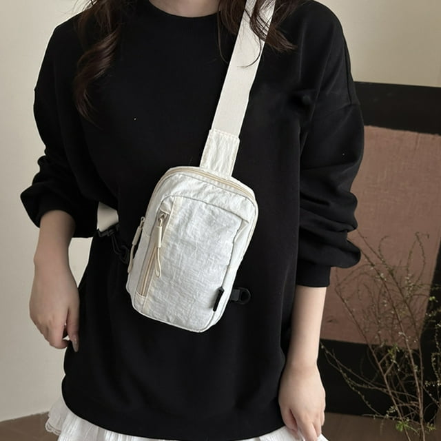 Multifunctional Chest Bag | Lightweight Polyester Crossbody Shoulder Bag | Adjustable Elastic Strap | Compact Travel Messenger Bag for Outdoor, Commuting, Mobile Phone, Keys Storage