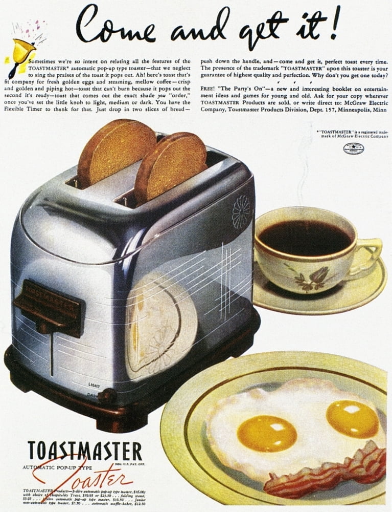 Toaster Ad 1938 Namerican Advertisement 1938 For The Toastmaster