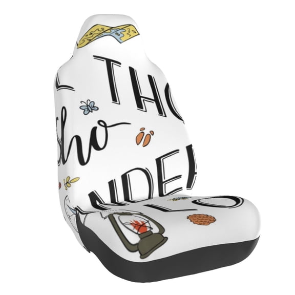Naloa Not All Those Who Wander Are Lost 3 Car Seat Covers Universal Front Seat Coves for Car Accessories ,Padded Car Covers for Automotive, SUV, Truck, and Van