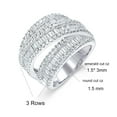 thumbnail image 4 of GEMSME Eternity Ring Wedding Bands,18K Gold Plated 3 Rows Emerald Cut Lab Diamond Band Rings for Women Men（9.5）, 4 of 6