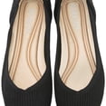 thumbnail image 4 of Zapatos planos de mujer con punta en punta, bailarinas de punto sin cordones para oficina, trabajo, compras, 4 of 9