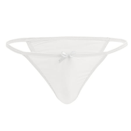 

Pxiakgy lingerie for women Mens Lingerie Tanga Bikini Briefs Bowknot Underwear Underpants White + One size
