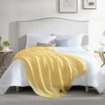 thumbnail image 5 of Walensee 100% Acrylic Knit Throw Blanket for Couch, 60" x 80", Mustard, Machine Washable, 5 of 8