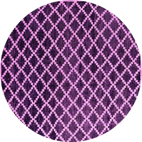 Ahgly Company Indoor Round Abstract Pink Modern Area Rugs, 4' Round