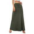 thumbnail image 2 of LYMAYTER Breathable Knit Maxi Skirts for Women's Casual Solid Color Elastic Swing Midi Skirt, 2 of 9