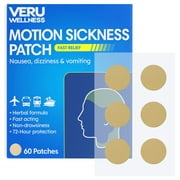 Motion Sickness Patch - 60 Pack, Fast Acting for for Cruise/Dizziness/Vertigo Behind Ear, Nausea Patches for Sea Sickness with Waterproof and Non Drowsy, Seasick Patches