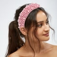 thumbnail image 2 of Diadema acolchada con perlas de imitación, diadema de ala ancha con esponja, diadema para mujer, rosa, 2 of 7