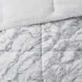 thumbnail image 6 of Home Essence Naomi Marble Faux Fur Ultra Soft Comforter Set, King, Grey/Blue, 6 of 8