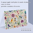 thumbnail image 3 of Yayeee Toggle Light Switch Wall Plate 3-Gang 6.37"x4.48" Decorative Outlet Cover, Purple Cartoon Animals, 3 of 7