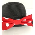 thumbnail image 2 of Disney Parks Minnie Mouse Straw Fedora Sun Hat Polka Dot Bow Youth, 2 of 3