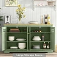 thumbnail image 4 of Pemberly Row 57.5" Farmhouse Sideboard Buffet Cabinet with 4 Glass Doors - Green, 4 of 12