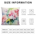 thumbnail image 6 of ONETECH  Floral Throw Pillow Cushion Cover, Hydrangea Flower Bouquet in Watercolor Blossoms Botany Petals Image, Decorative Square Accent Pillow Case, Forest Green Yellow Pink 2Pcs, 6 of 6