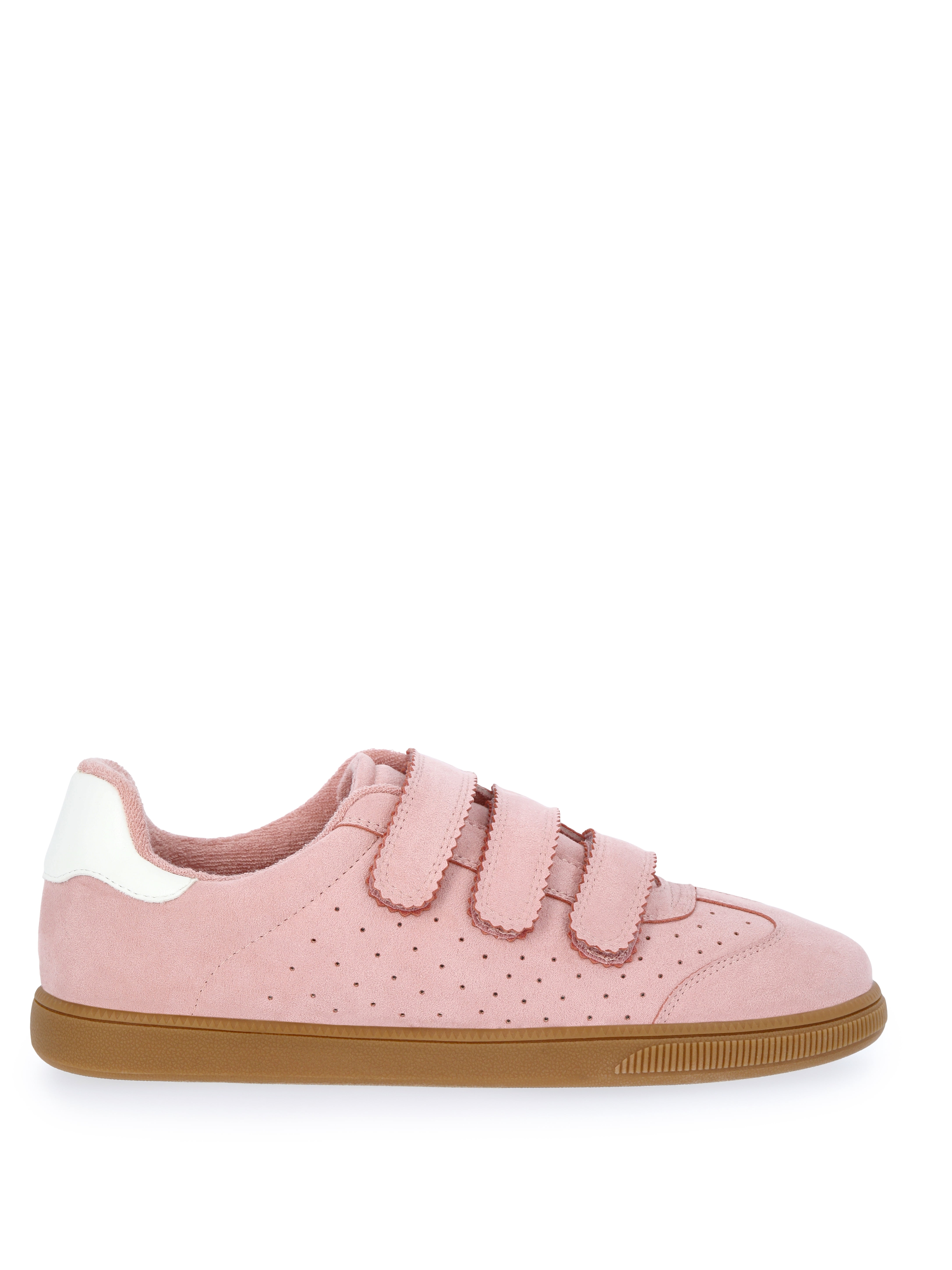 Madden NYC Women's Faux Suede Triple Strap Sneakers