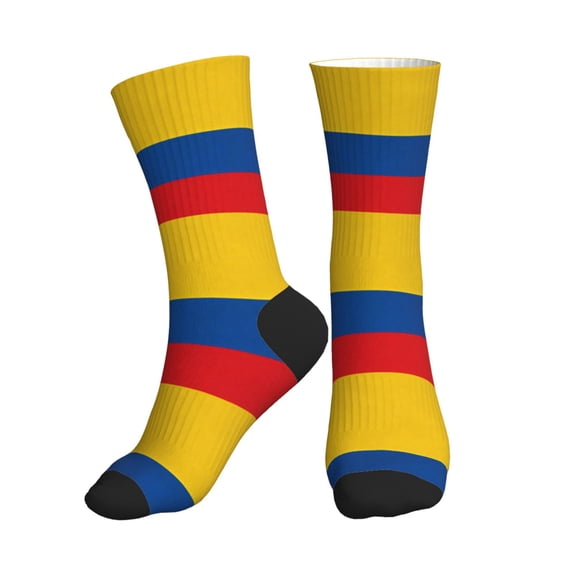 Mens Crew Socks Womens Colombia Flag Workout Training Athletic Socks