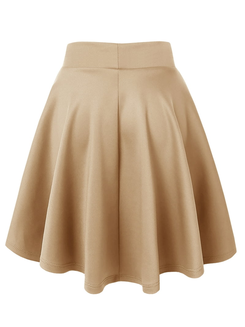 Yellow Pleated Elastic Waist Midi Skirt