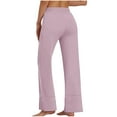 thumbnail image 4 of QUINDOS Womens Fall Pants Wide Leg High Waisted Full Length Casual Pants Drawstring Loose Trousers with Pockets, 4 of 7