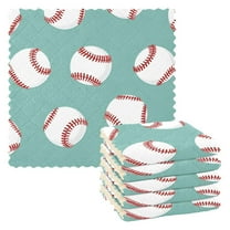 6 Packs Baseball Kitchen Dish Towels Soft Absorbent Dish Cloths 11"x11"