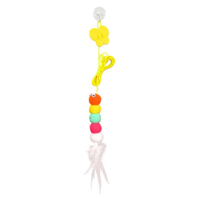 Door Cat Teaser Toy Retractable Adjustable Elastic Rope Interactive Doorway Kitten Teaser Toy 6.6ft Rustle Inchworm