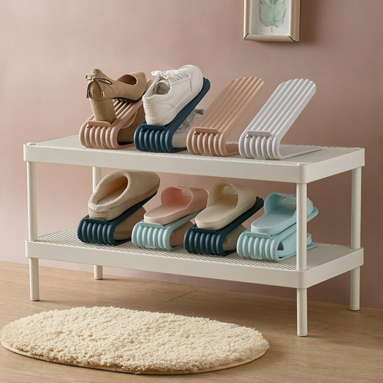 Adjustable Storage Shoe Rack Double Layer Shoe Cabinet Second Gear Bedroom  Plastic Shoe Cabinet For Home Dormitory 1Pcs