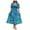 Blue, variant on Women's Floral Print Boho Dress Long Sleeve Wrap V Neck Ruffle Belted A-Line Flowy Maxi Dresses