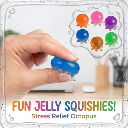 6Pcs Octopus Squishy Octopus Squishy Balls Octopus Sensory Balls Octopus Stress Balls Octopus Squishy Octopus for Friends Family Stress Relief Squeeze Balls for Octopus Lovers 6pcs