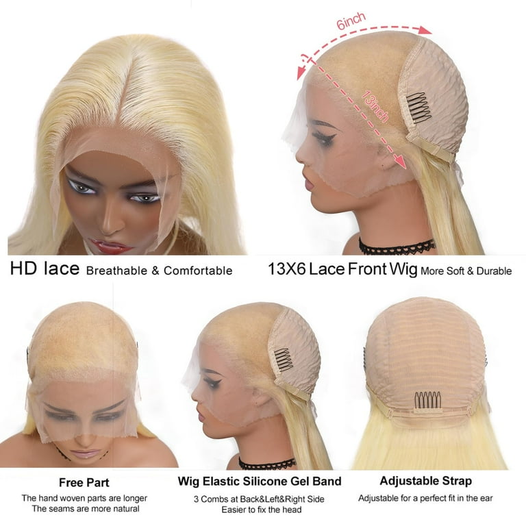 Human hair lace front wigs with baby hair blonde online