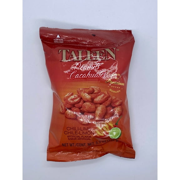 TALEEN Roasted Peanuts CHILI LIME Flavor 5.5oz Peg Bag