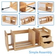 thumbnail image 5 of SereneLife Organisateur de Bureau Réglable en Bambou Naturel avec Tiroirs, 5 of 5