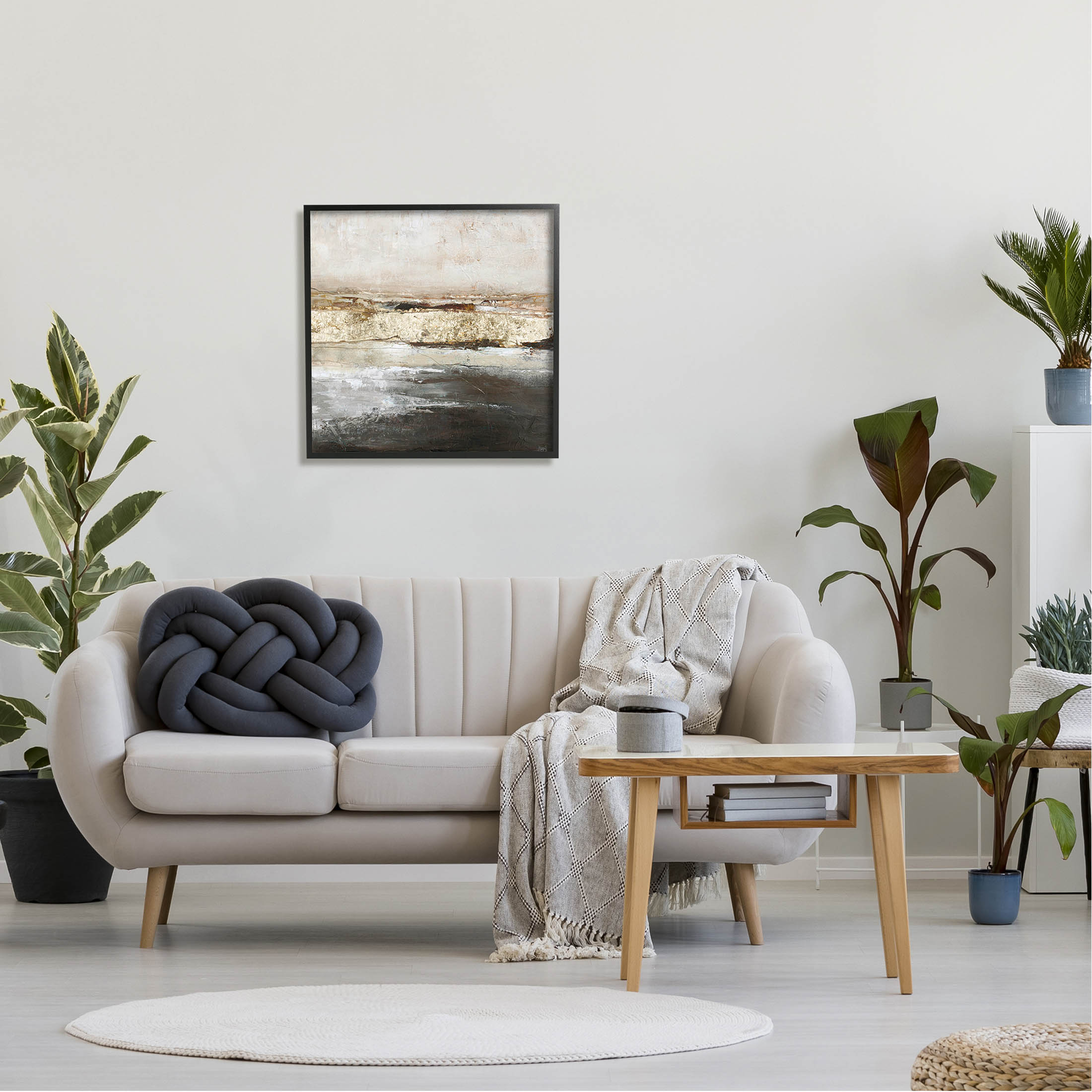 Ocean Landscape Abstract Composition Abstract Painting Black Framed Art Print Wall Art