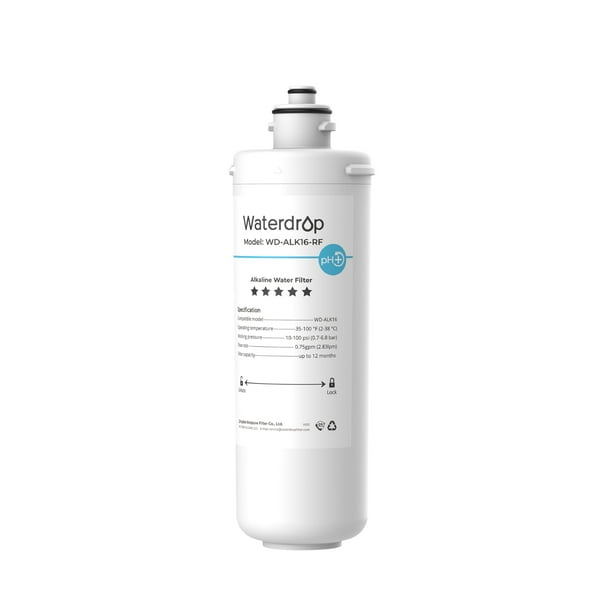 Filtro de agua alcalino Waterdrop WD-ALK16-RF de 12 meses de duración