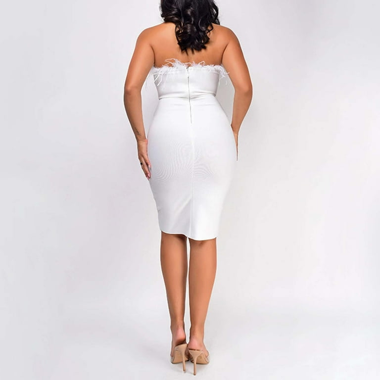 Sleek And Flowing Chiffon One Shoulder Bodycon Dress With Open Back And  Fluttering Feathers Design For Sultry And Feminine Look: For Summer Event  Party Gowns for Women Formal Womens Dress Shiny Ruched -