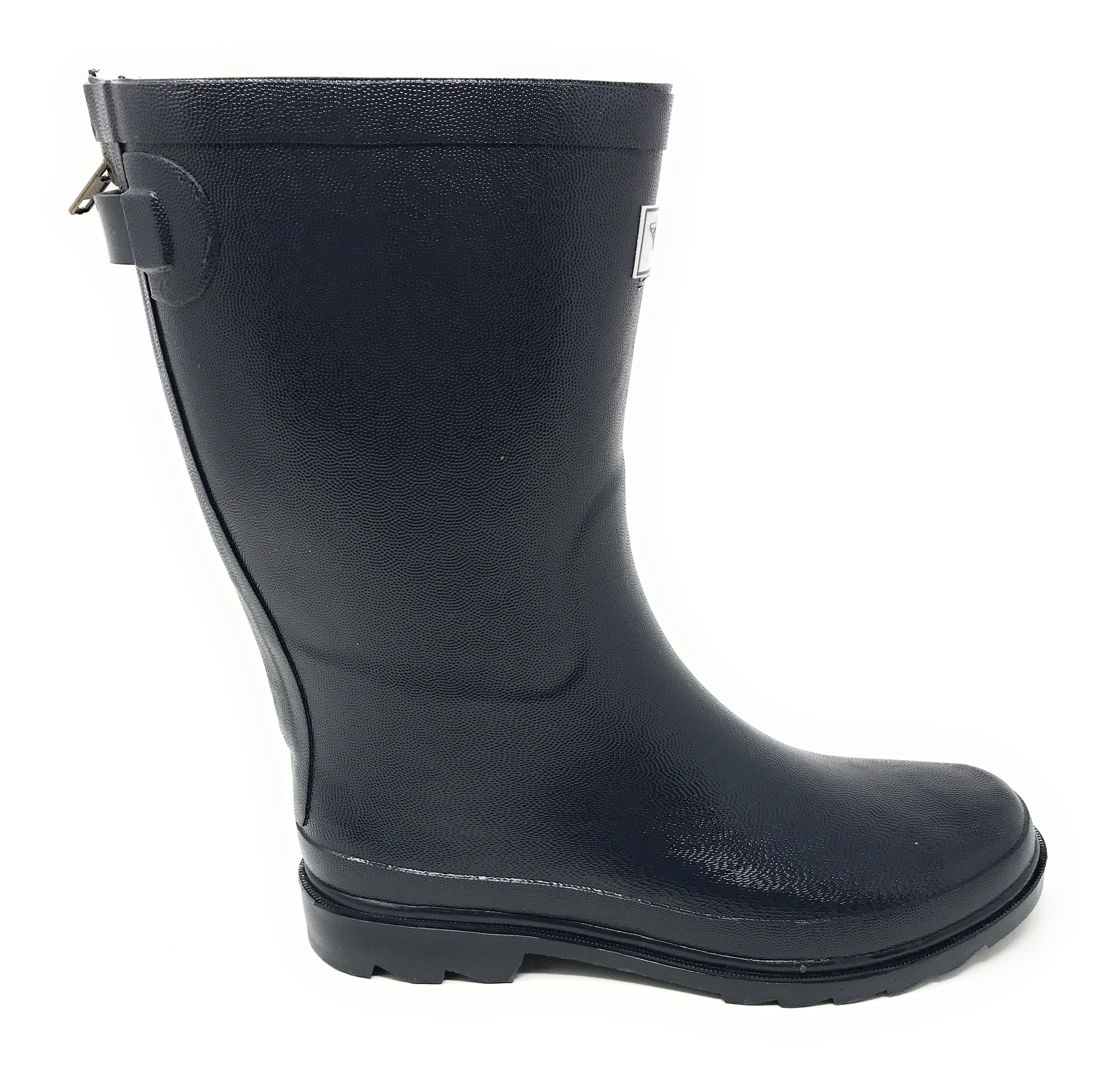Forever Young Women's Solid Color With Back Mock Zipper Rain Boots