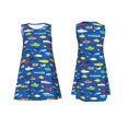 thumbnail image 3 of Bixox Robe Sans Manches à Imprimé sous-Marins et Baleines pour Femmes avec Poches, Robe Débardeur Décontractée Longueur Genou pour l'Été-Moyen, 3 of 7