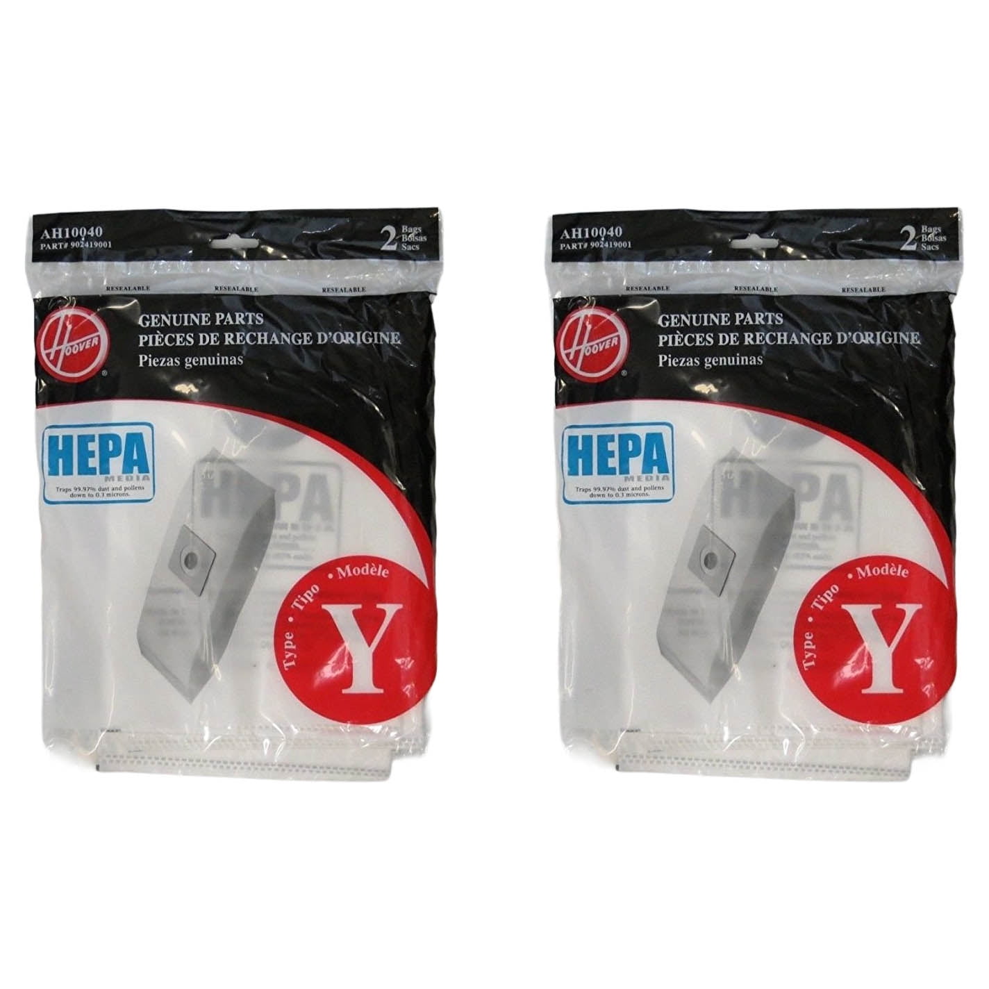 Replacement Part For Hoover WindTunnel Y HEPA Pleated Vacuum Filter Bags 4 pack AH10040 902419001