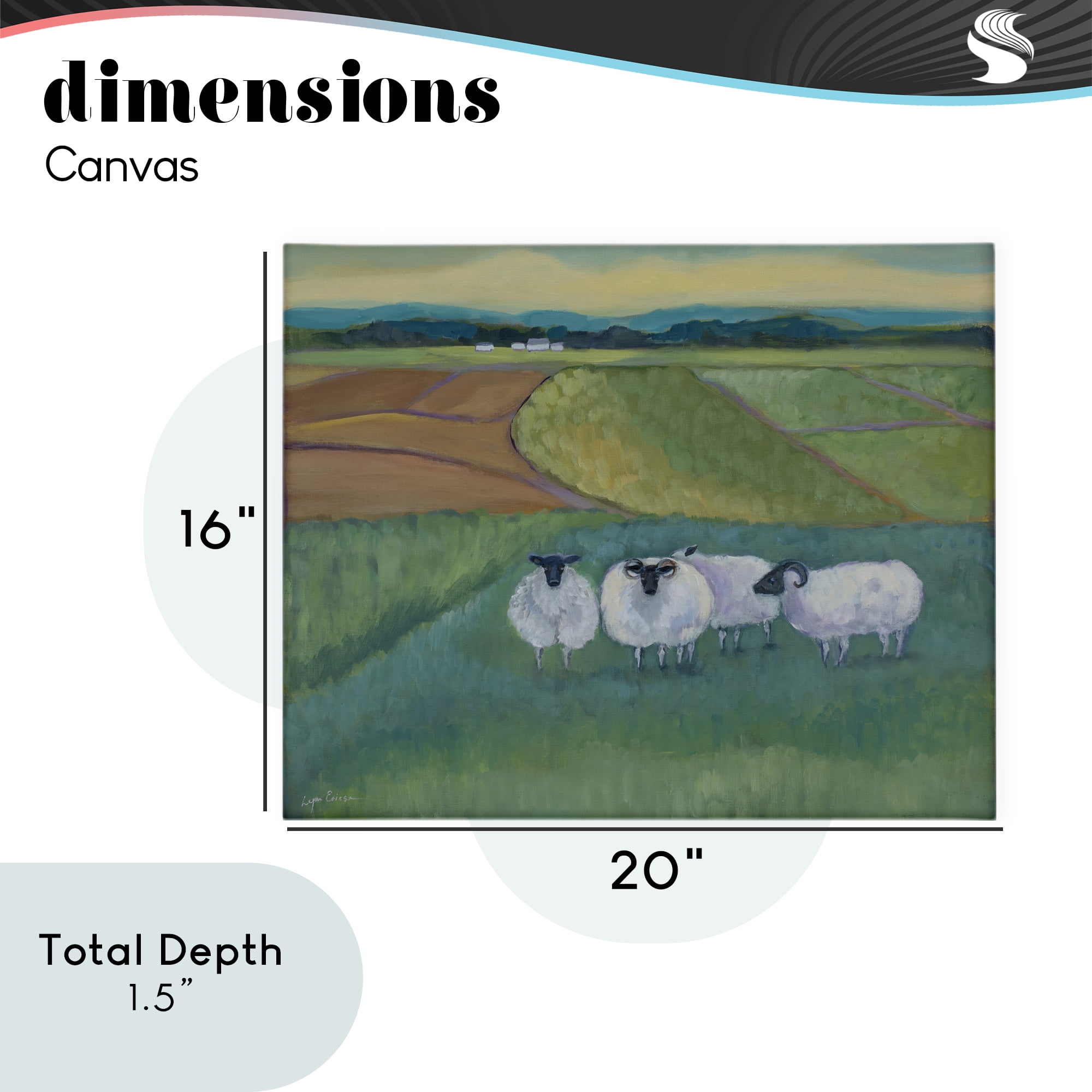 Stupell Industries Sheep Herd Meetup Canvas Wall Art, design by Lynn Ericson Fine Art