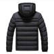thumbnail image 3 of Ceisia Men's Thickened Solid Color Detachable Cap Gift Zipper Cardigan Hooded Zipper Pocket Winter Warm Jacket Coat Long Sleeve Parkas Features:, 3 of 8