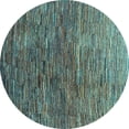 thumbnail image 1 of Ahgly Company Indoor Round Abstract Light Blue Contemporary Area Rugs, 3' Round, 1 of 4