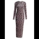 thumbnail image 1 of Vestido Ajustado de Larga para Mujer - Maxi Vestido Informal de Otoño para Fiesta, Club, y Ajustado Estampado de Leopardo M, 1 of 10