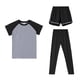 thumbnail image 5 of Camisas de Manga Larga para Niños Tamaño 12-14 Juventud Color Sólido Cuello Redondo Manga Corta Camiseta de Manga Corta Y Pantalones Cortos Y Pantalones Set de Tres Piezas para Niños Niño Niño Camisa, 5 of 5