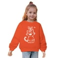 thumbnail image 2 of SGFCWSX Girls Fleece Sweatshirt Print Oversized Pullover Top Toddler Fall Crew Neck Sweatshirts Orange Size 4 Years, 2 of 4