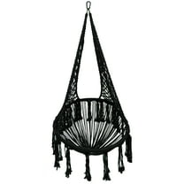 Equip Avocado Macrame Hammock Chair, Cotton Blend Black, Size 47” H x 27” W, Capacity 250 lb.