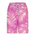 thumbnail image 4 of Ceisia Men's Pink & Gold Palm Leaf Print Beach Shorts with Quick Dry Stretch Fabric and Anti-Exposure Liner Multicolor M Gifts, 4 of 6