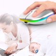 thumbnail image 3 of CHOK Rechargeable wireless mouse dual mode slim portable mouse with LED light USB 2.4GHz and Bluetooth 5.2 wireless silent mouse for laptop Windows/Mac system computers., 3 of 8